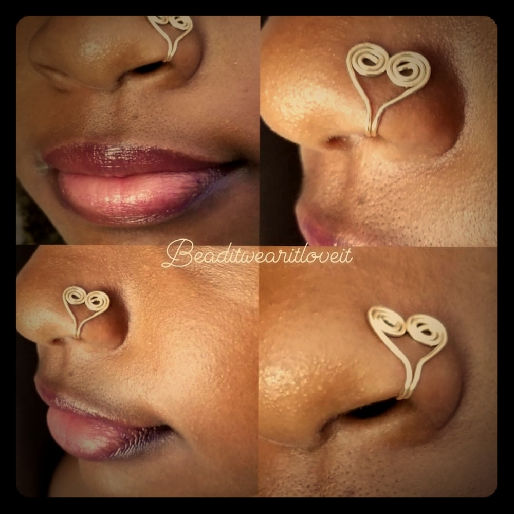 Fake Gold Nose Ring, No Piercing Cuff, Style # 4